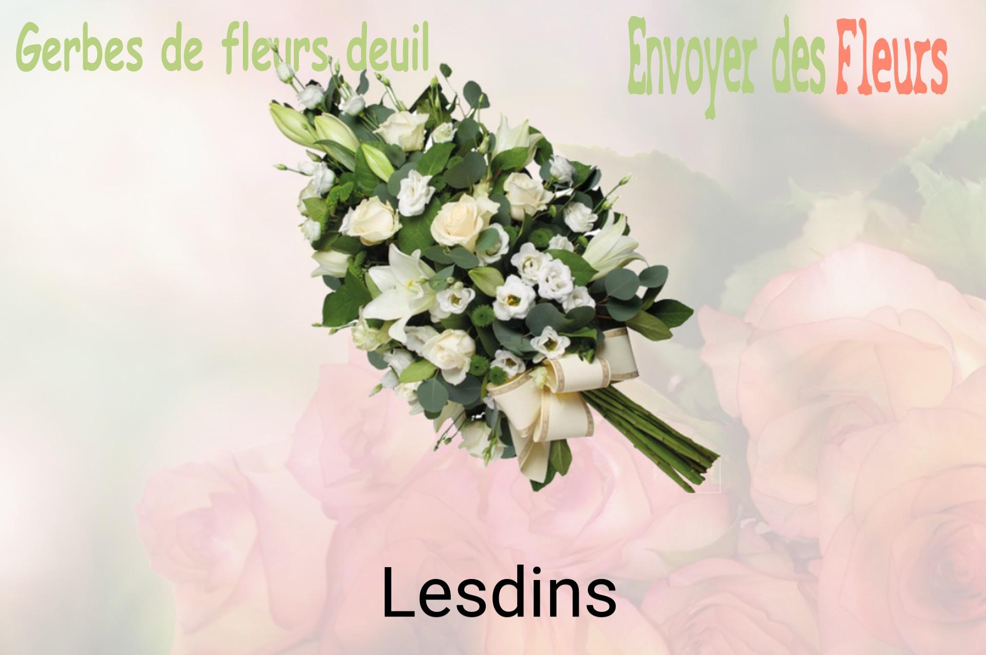 Gerbe de fleurs de deuil livrée à Lesdins